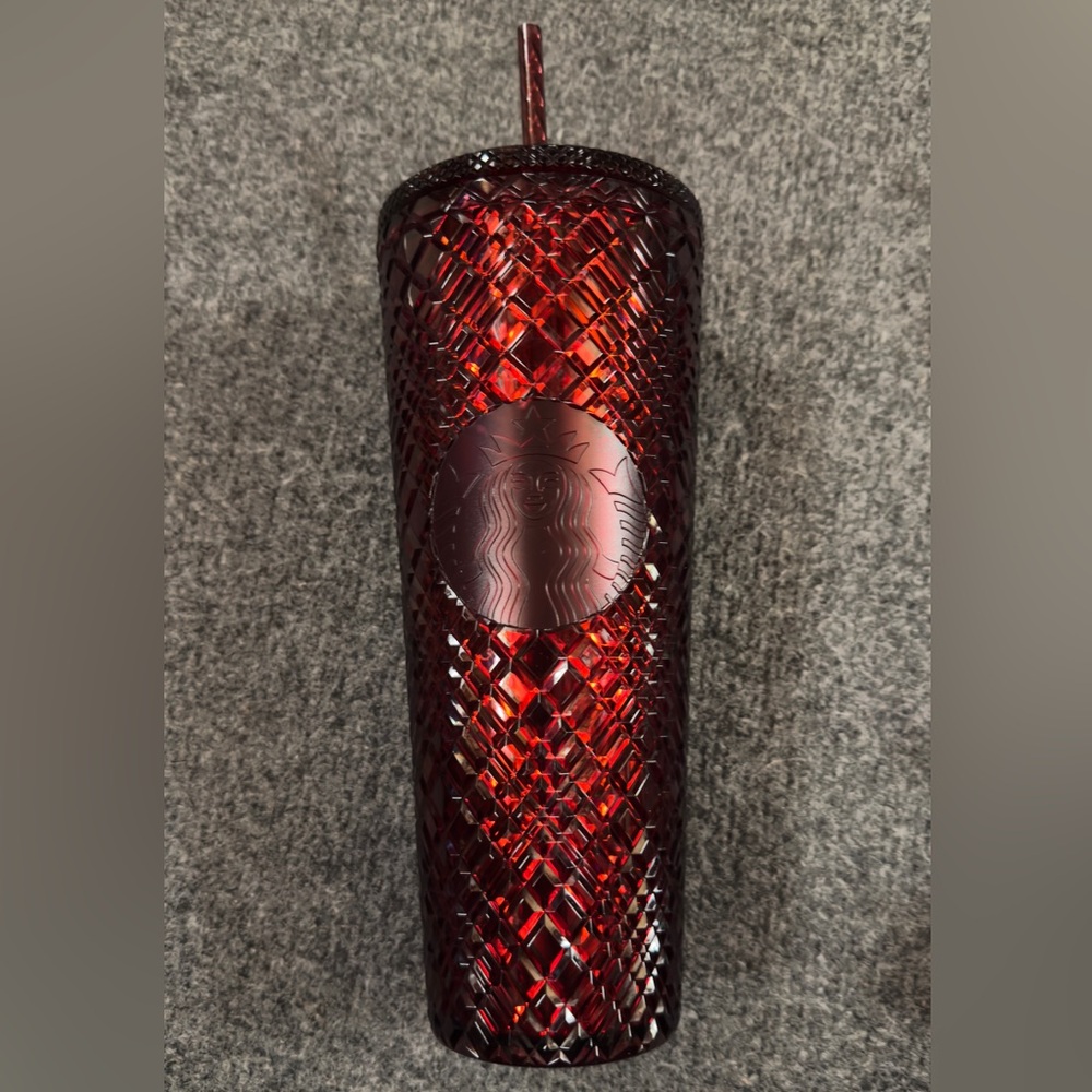Starbucks Red Diamond-Cut Tumbler with Straw